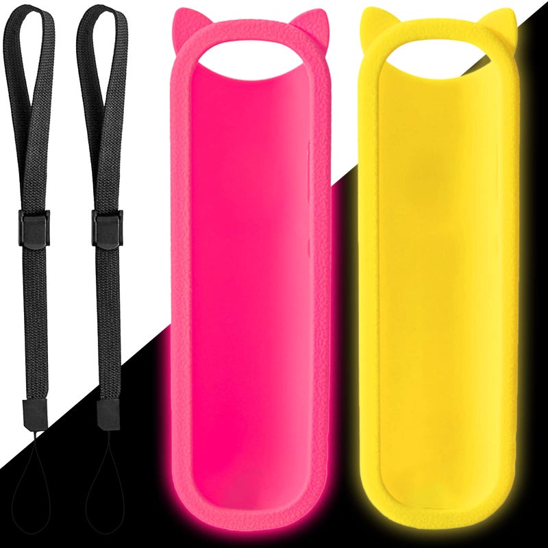 Bedycoon ï¼ˆPack of 2ï¼‰ Pink + Yellow Silicone Protective Soft Cases Covers for RC280 TCL ROKU TV Remote Control with Wrist Strap Cute Fashionable Case only - Image 1